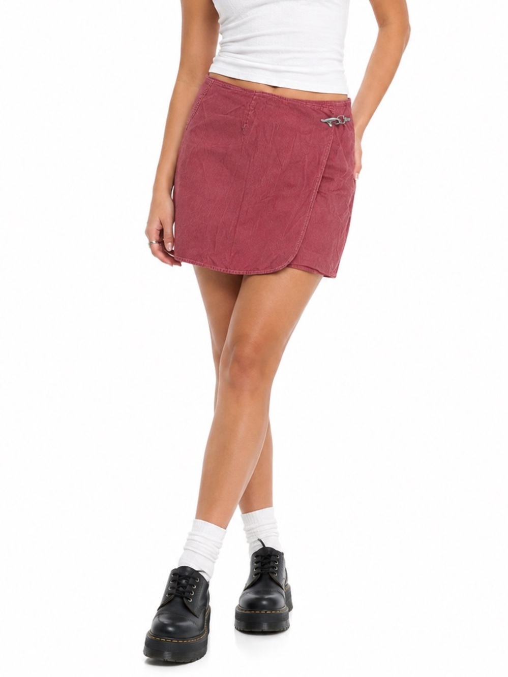 Y2K Ann Taylor Brick Red Wrap Skirt